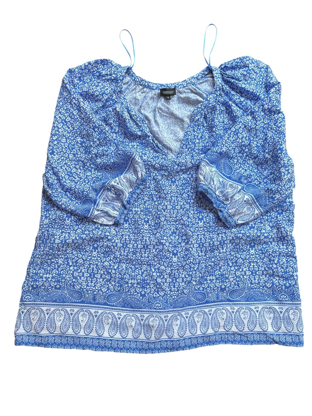 Jones New York Blue Paisley Print Camisole Top